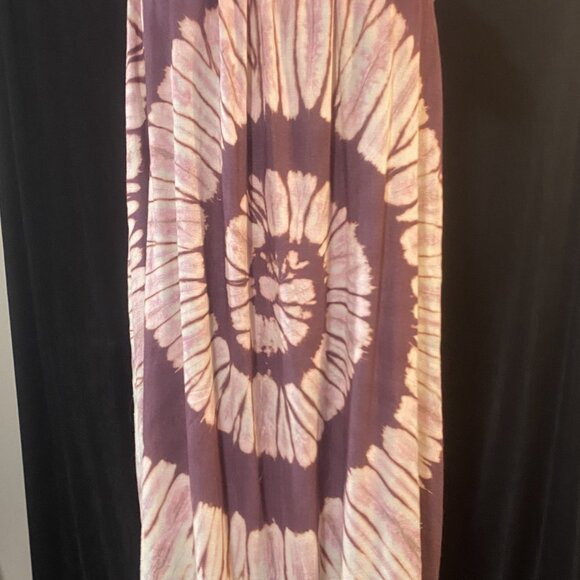 *11You Are A Jewel 💛 Vintage Mauve Sew Jewels Tye Dye Rayon Tunic - Picture 3 of 6